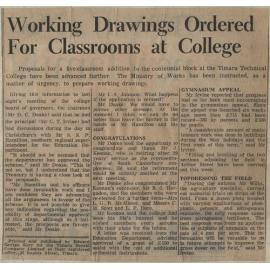 Working Drawings Ordered For Classrooms at College