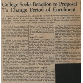 College Seeks Reaction to Proposal To Change Period Of Enrolment