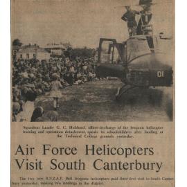 Air Force Helicopters Visit South Canterbury