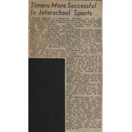 Timaru More Successful In Interschool Sports
