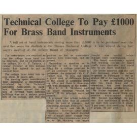Technical College To Pay £1000 For Brass Band Instruments