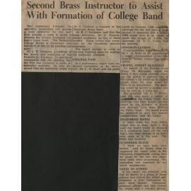 Second Brass Instructor to Assist With Formation of College Band