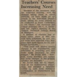Teachers' Courses Increasing Need