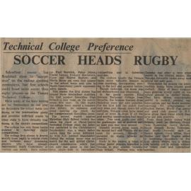 Technical College Preference: Soccer Heads Rugby