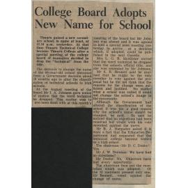 College Board Adopts New Name for School 