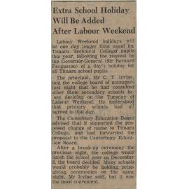 Extra School Holiday Will Be Added After Labour Weekend