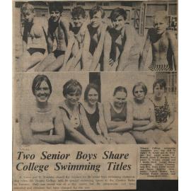 Two Senior Boys Share College Swiming Titles