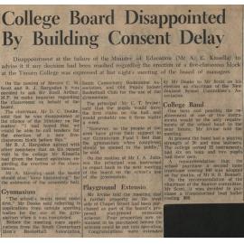 College Board Disappointed By Building Consent Delay