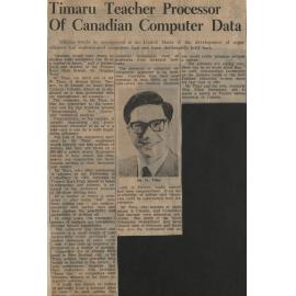 Timaru Teacher Processor Of Canadian Computer Data