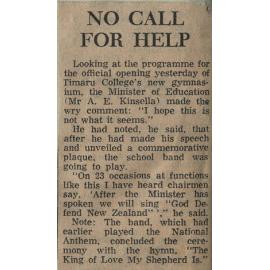 No Call For Help