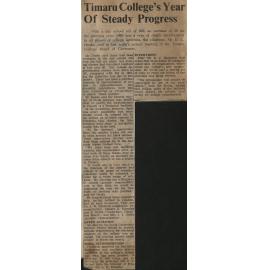 Timaru College's Year Of Steady Progress