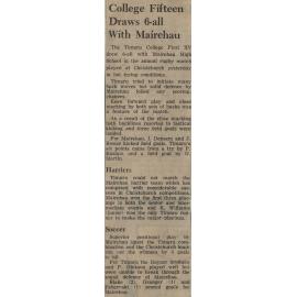 College Fifteen Draws 6-all With Mairehau