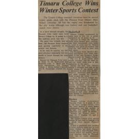 Timaru College Wins Winter Sports Contest