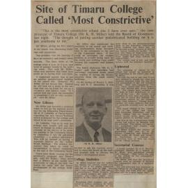Site of Timaru College Called Most Constrictive