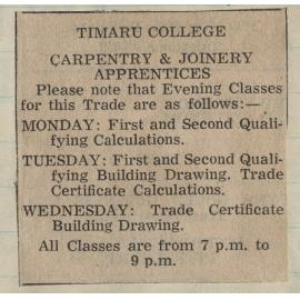 Timaru College Carpentry and Joinery Apprentices