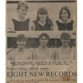 Timaru College Athletic Sports Eight New Records
