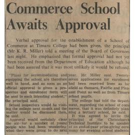 Commerce School Awaits Approval