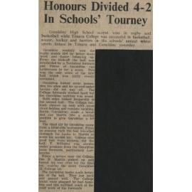 Honours Divided 4-2 In School' Tourney