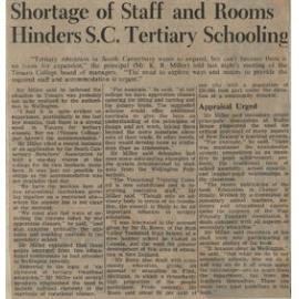 Shortage of Staff and Rooms Hinders SC Tertiary Schooling