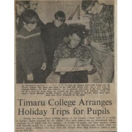 Timaru College Arranges Holiday Trips For Pupils