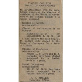 Timaru College Board Of Governors