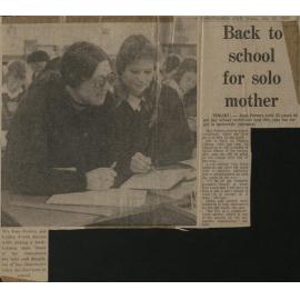 Back to school for solo mother