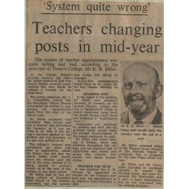 'System quite wrong': Teachers changing posts in mid year