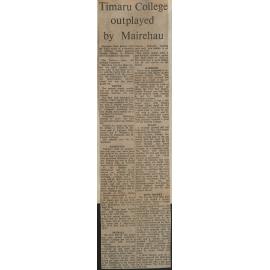 Timaru College outplayed by Mairehau
