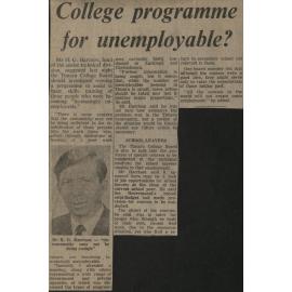 College programme for unemployable?
