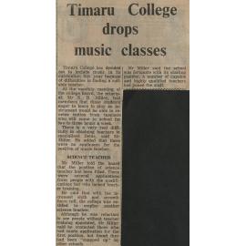 Timaru College drops music classes
