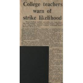 College teachers warn of strike likelihood