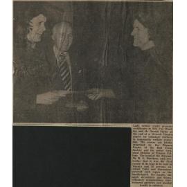 Lady Arthur presents certificates