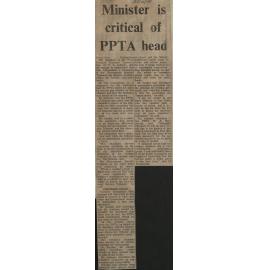 Minister is critical of PPTA head