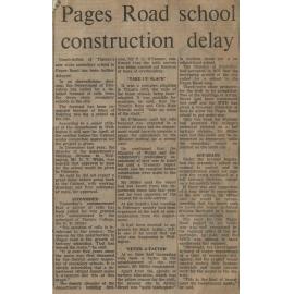 Pages Road school construction delayed