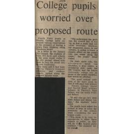 College pupils worried over proposed route