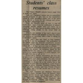 Student' class resumes