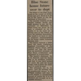 Blue Stone house future over to dept