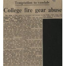 Temptation to vandals: College fire gear abuse