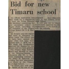 Bid for new Timaru school