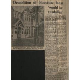 Demolition of bluestone house would be 'vandalism'