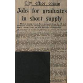 City office course: Jobs for graduates in short supply
