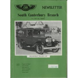 May 1982 Vintage Car Club of NZ South Canterbury Branch newsletter 