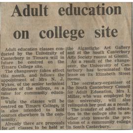 Adult education on college site