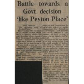 Battle towards a Govt decision 'like Peyton Place'