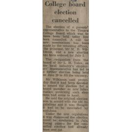 College board election cancelled