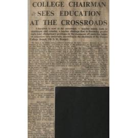 College Chairman Sees Education At The Crossroads