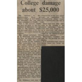 College damage about $25,000