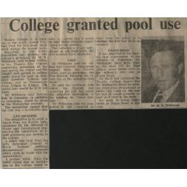 College granted pool use