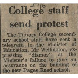 College staff send protest
