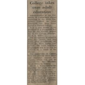 College takes over adult education